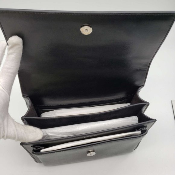 100% Authentic YSL Yves Saint Laurent Sunset Medium Leather Shoulder Bag - Picture 11 of 16